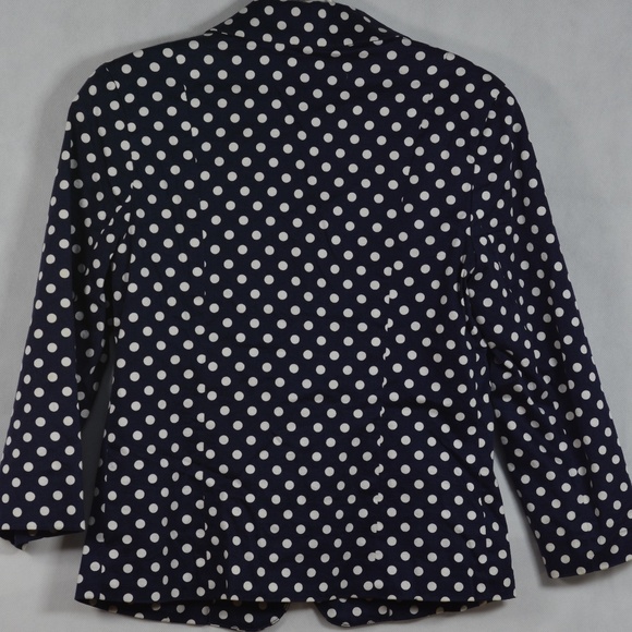 Blue/White Polka Dot blazer SZ S/P Parisian - Picture 6 of 7